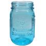 Sunshine Mason Co. Pint Regular Mouth Glas Jarren Vintage Blau Farbe mit Silber Deckel 6 Pack