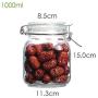 XSWZAQ Thickened vacuum coffee bean sealed cans Glass storage tanks home birds nest sealed bottles Honey bottle pickles (Size : 1000ml)