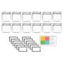 Clear 4 Ounce PET Round Plastic Jars with White Lids, and Labels, 12 Pack (C4WL12)