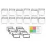 Clear 4 Ounce PET Round Plastic Jars with White Lids, and Labels, 12 Pack (C4WL12)