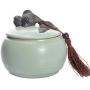 Cereal Containers Ceramic Moisture-proof Storage Tank, Small Fish Handle Containers