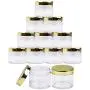 Beauticom 12er Pack Dickwandige Klare Kunststoffbehälter mit GOLDENEN Deckeln, 2 oz./60g/60ml (für Kosmetik, Lippenbalsam, Lippengloss, Cremes, Lotionen, Flüssigkeiten)