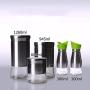 5 Set of Stainless Steel Glass Tea Coffee Sugar Storage Canisters - Multipurpose Food Storage Jars Cwg