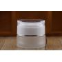 TOPWEL 20g/30g/50g 3PCS Frosted Glass with Acrylic White Lid Empty Refillable Cosmetic Cream Jar Pot Bottle Container (50g)