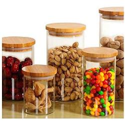 Transparent Glass Storage Bottles Grains Spice Tea Leaf Coffee Beans Candy Food Jars Kitchen Containers Jars Bottle Organization,650ml