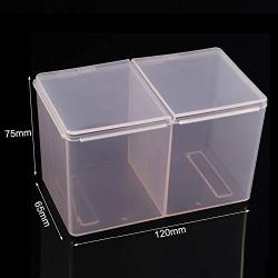 2 Colors Clear Compartments Holder Organizer Container Gel Polish Remover Cleaning Cotton Pad Swab Storage Box,pink