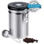 Stainless Steel Coffee Canister, 22.8 oz Airtight Coffee Storage Containers with Built-in CO2 Gas Vent Valve & Date Tracking Wheel & Scoop, Vacuum Storage Jar Keep Coffee Sugar Tea Fresh(Sliver,Large) Stainless Steel Coffee Canister, 22.8 oz Airtight Coffee Storage Containers with Built-in CO2 Gas Vent Valve & Date Tracking Wheel & Scoop, Vacuum Storage Jar Keep Coffee Sugar Tea Fresh(Sliver,Large)