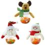 TOYANDONA 3pcs Christmas Candy Jar Cute Xmas Candy Storage Container Christmas Elk Santa Snowma Clear Plastic Candy Jar