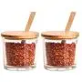 Bouteilles à épices en verre transparent, contenants pour condiments de cuisine avec couvercles anti-humidité, cuillère et plateau en bois – conserve d'épices pour la maison. Bouteilles à épices en verre transparent, contenants pour condiments de cuisine avec couvercles anti-humidité, cuillère et plateau en bois – conserve d'épices pour la maison.