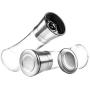 JUSTDOLIFE Pepper Mill Set Fashion Pepper Grinder Tall Glass Body Premium Stainless Steel Salt Mill 2 Pcs