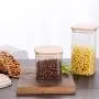 Bouteilles en Verre Scellées avec Couvercles en Bambou, Contenants de Rangement pour Alimentation, Boîtes Carrées 600ML, Ensemble de Rangement Cuisine, Grand Format Bouteilles en Verre Scellées avec Couvercles en Bambou, Contenants de Rangement pour Alimentation, Boîtes Carrées 600ML, Ensemble de Rangement Cuisine, Grand Format