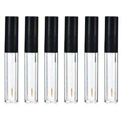 6 Pcs 2 ML 0.07OZ Empty Transparent ABS Refillable Eyeliner Bottles Leakproof Mascara Tube with Black Lids Eyelash Cream Vials Cosmetic Sample Dispenser for Travel Container