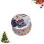 Amosfun Christmas Cookie Box Jar Candy Storage Containers Christmas Bisucits Tin Can for Christmas New Year Party Favors (Random Style)