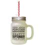 Black September Pear Nectar Fall Season Autumn Frosted Glass Mason Jar With Straw