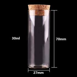 24pcs 30ml Size 2770mm Test Tube With Cork Stopper Spice Bottles Container Jars Vials DIY Craft