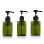 100ml / 3.3oz Refillable Empty Plastic Pump Bottles Jars Set for Makeup Cosmetic Bath Shower Shampoo Hair-Conditioner Toiletries Liquid Containers Bathroom Accessory Set (Green)