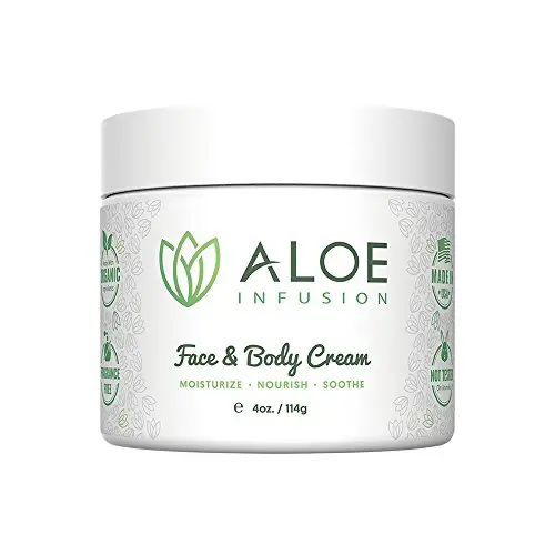 Aloe Infusion Body and Face Moisturizer - All Natural Eczema Cream for Itchy Dry Skin, Sensitive Skin, Acne and Psoriasis - Organic Aloe Vera, Shea Butter, Coenzyme Q10, Grape Seed Oil, Kukui Nut Oil Aloe Infusion Body and Face Moisturizer - All Natural Eczema Cream for Itchy Dry Skin, Sensitive Skin, Acne and Psoriasis - Organic Aloe Vera, Shea Butter, Coenzyme Q10, Grape Seed Oil, Kukui Nut Oil