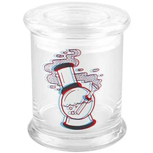 420 Wissenschaft 3D Wasserpfeife Pop-Top Glasbehälter - Verschiedene Größen (X-Small (3,25 Zoll))