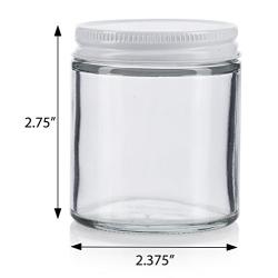 Clear Thick Glass Straight Sided Jar with White Metal Airtight Lid - 4 oz / 120 ml (12 pack) + Spatulas