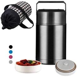 Vacuum Insulated Food Thermos,Micnaron Stainless Steel 33oz Food Jar,Free Thermos Thermal Soup Containers Handle Lid for Hot Food Wide Mouth,Durable Leak Proof Lunch Box with a Cloth Carry Bag