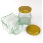 Nutleys 200 ml Square Jam/Chutney Jars with Gold Lids (6-Piece)