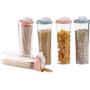 Kitchen Storage Box Food Storage Container - 4 Sets - Ps Material - Sealed Fresh Noodle Jar With Lid - Moisture Proof
