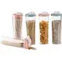 Kitchen Storage Box Food Storage Container - 4 Sets - Ps Material - Sealed Fresh Noodle Jar With Lid - Moisture Proof