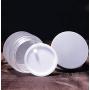 2Pcs Translucent Frosted Glass Face Cream Bottle with Silver Lid and Inner Pad Empty Refillable Storage Container Dispenser Holder Jars Pots Vials for Face Cream Eye Cream Lotion (30g/1oz)