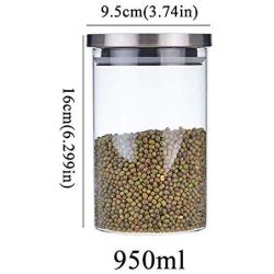 Glass Jars With Stainless Steel Lid Home Storage Bottles Container Kitchen Spice Sealed Bulk Candy Jar 950mlB167
