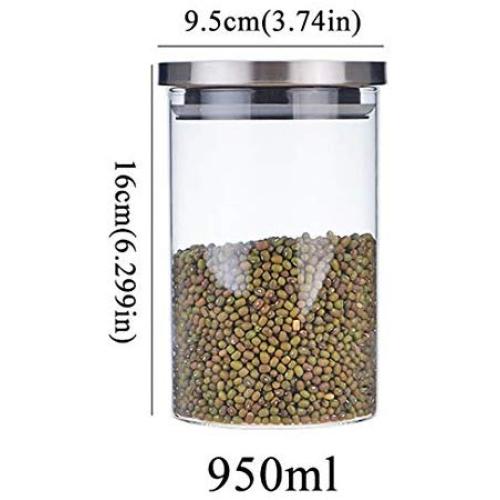 Glass Jars With Stainless Steel Lid Home Storage Bottles Container Kitchen Spice Sealed Bulk Candy Jar 950mlB167