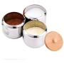 Mini Spice Jars Stainless steel seasoning pot bamboo cover fermenting jar three-piece