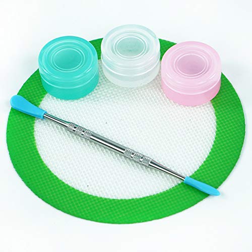 3 High Clear 5ml Silicone Containers 1 Round Green Border Mat 1 Carving Tool by X-Value