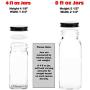 SpiceLuxe Premium Spice Jar Set -14 Empty Square Glass Jars, Black Metal Airtight Lids, 100 Spice Labels, Easy Pour Funnel, and Shaker Tops - Decorative Containers Organize Your Spice Rack or Pantry