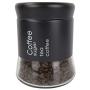Home Basics Allaire Collection 4 Piece Food Storage Canister Set, Food Storage Container for Kitchen Counter, Sugar, Tea, Pasta, Coffee Canister with Clear Bottom, Black