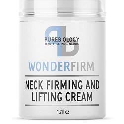 Pure Biology Neck Firming Cream, Anti Aging Wrinkle Cream for Face, Neck, Chest & Decolette, Skin Tightening Cream & Firming Lotion with Shea Butter Reduces Double Chin & Wrinkles for Women & Men