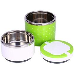 Stainless Steel Insulated Lunch for Kids Large Leak-Proof Storage Jar for Hot/Cold Food, Soups, Liquids - BPA Free - Fits Most Lunch Boxes And Bags,Green,2layer