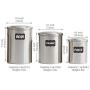 EZOWare 3 Piece Air Tight Stainless Steel Canister Kitchen Food Storage Can Container Jar Set with Lids and Labels for Tea Coffee Sugar Nuts Flour Food Grains Beans Pasta Cookies