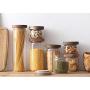 Fivtyily Glass Storage Jars with Airtight Lids Kitchen Food Container for Coffee Loose Tea (11 Oz)