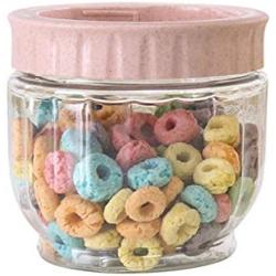 super1798 Transparent Sealed Food Storage Can Grain Jar Candy Bottle Organizer - Pink