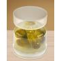 HOME-X Pickle and Olives Hourglass Jar, Juice Separator, Pickle and Olive Container ? 4.5” L