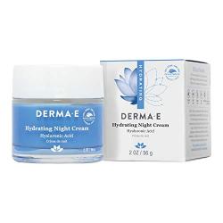 DERMA E Hydrating Night Cream with Hyaluronic Acid, 2oz