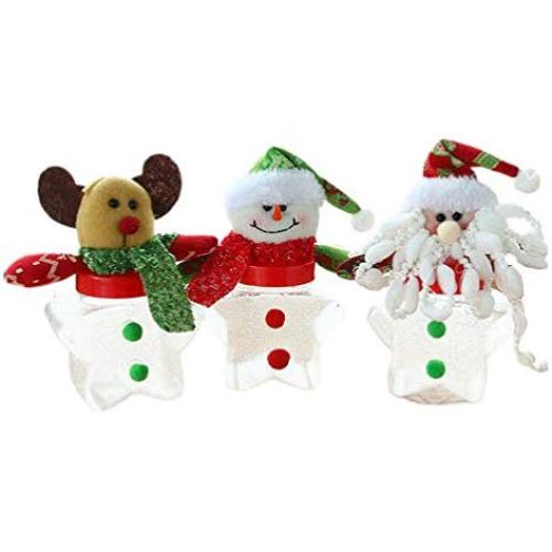 3er Weihnachtscandy-Behälter Niedlich Praktisch Lebensmittelflöscher Fensterdeko Xmas Süßigkeitenbehälter für Schlafzimmer Wohnzimmer Zuhause