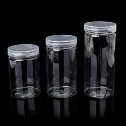 Milue 6.4cm OD Clear Strong PET Round Food Storage Container Jar Sealed with Clear Lid (02#)