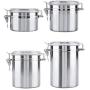Stainless Steel Sealed Cans Coffee Beans Storage Tank Snacks Container Home Kitchen Tool,708Ml 10X10.5Cm