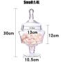 Apothecary Jars Glass Candy Jar European Household Transparent Large Capacity Storage Tank, Large:3.2L