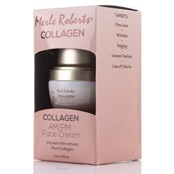 Merle Roberts Day and Night Face Cream with Collagen. Anti-Aging face cream for Wrinkles, Fine Lines, Uneven Skin Tone, and Dry Skin. 1 fl oz (30ml) jar. (Two - 1oz)