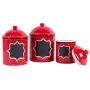 DII Medium Ceramic RED Canister Poka Dot Meduim
