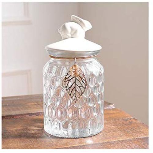 Clear Crystal Storage Tank Candy Jar Tea Pot Snack Cans Practical Cover Transparent Glass Sauce Bottle Home Kitchen Decoration,M