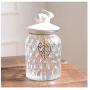 Clear Crystal Storage Tank Candy Jar Tea Pot Snack Cans Practical Cover Transparent Glass Sauce Bottle Home Kitchen Decoration,M