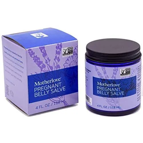 Mutterliebe Schwangerschaft Bauch Salbe (4 oz.) Hilft, Stretchmarks zu verhindern, lindert den Juckreiz von wachsendem Gewebe – Feuchtigkeitsspendende Salbe mit organischen Kräutern für den Bauch, tierversuchsfrei, natürliche Creme für die Schwangerschaft